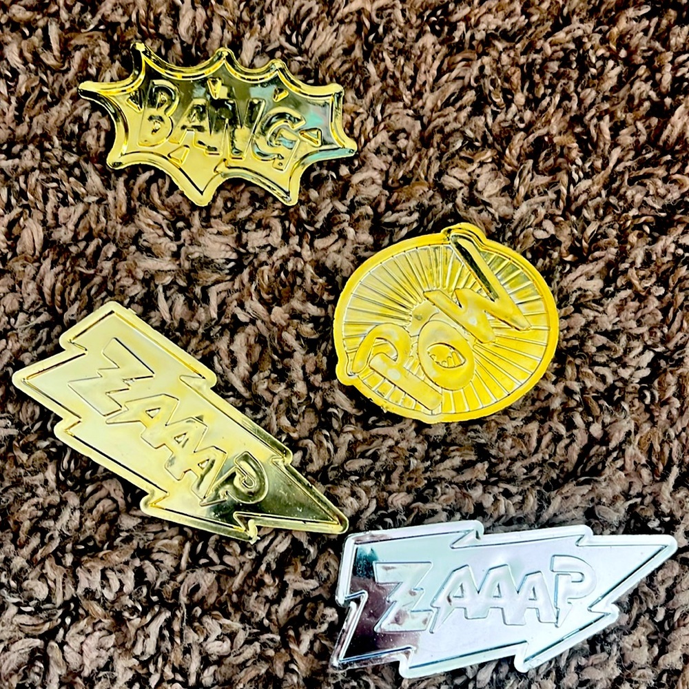 Super Hero Birthday Favor Props Pins